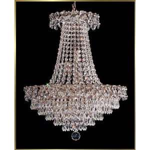 Small Crystal Chandelier, 4575 E 19 CH, 9 lights, Silver, 19 wide X 
