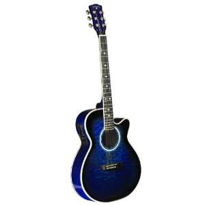  INDIANA Madison MAD QTBL Acoustic Electric Guitar   Blue 