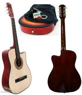 New CUTAWAY 38 Acoustic Guitar E Lessons Gigbag & MORE  