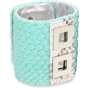   Rossi Icy Pastel Python and Metal Square Soft Cuff Bracelet Jewelry