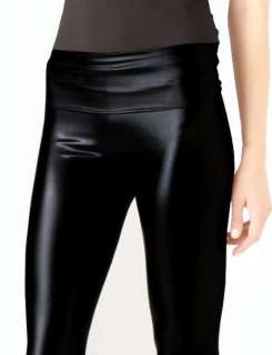   Womens Fashion Stretch Leather Look Leggings Tights Pants Size L