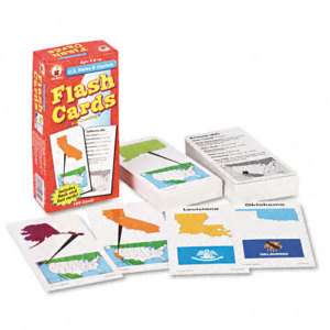 Flash Cards, U.S. States and Capitals, 3w x 6h, 109/Pk  
