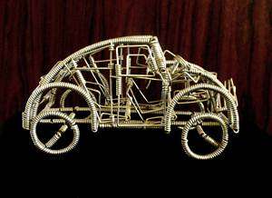 Vintage Art Metal Wire Coil Volkswagen Car  