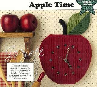Apple Time Wall Clock plastic canvas pattern  