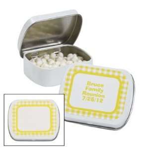 Personalized Yellow Gingham Mint Tins   Candy & Mints  