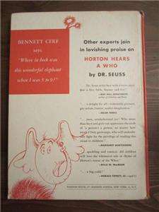Horton Hears a Who First Edition 2nd State (Full Ears on back) Dr 