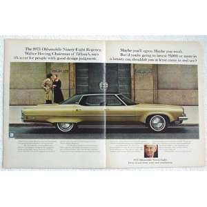  1973 Oldsmobile Ninety Eight 98 Regency Double Page Print 