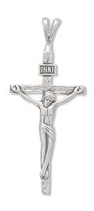 925 Sterling Silver Catholic Crucifix Necklace Pendant  
