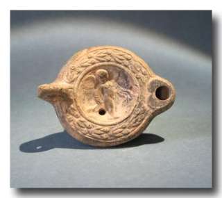 Roman Signed Oil Lamp with Cupid, 1st 2nd Century A.D.  