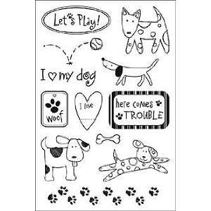  I Love My Dog   Clear Rubber Stamps: Home & Kitchen