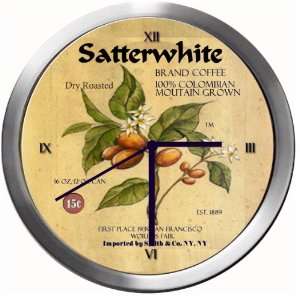  SATTERWHITE 14 Inch Coffee Metal Clock Quartz Movement 
