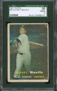 1957 Topps #95 Mickey Mantle (HOF) Yankees! SGC 30 3002  