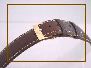 Omega Rose Gold Buckle 18mm X LONG Brown Leather Watch Band Strap 