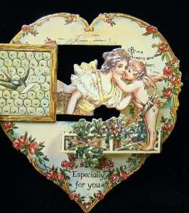 antique Reproduction Valentines Day Diecut Card  