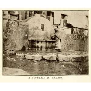 1908 Print Oaxaca Mexico Fountain Architecture Wall Pool Costume Shawl 