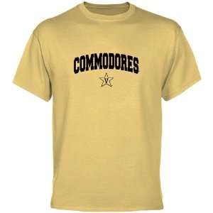   Vanderbilt Commodores Light Gold Logo Arch T shirt