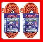 Two 25 Foot Outlet Electrical Extension Power Cord