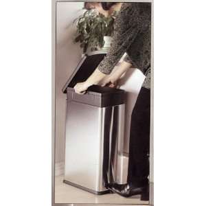  Brushed Stainless Steel Step on Trash Can: Home & Kitchen