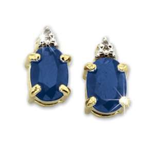   Sapphire and Diamond Accent Solitaire Earrings SusanB. Jewelry