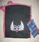   dark denim pink insulated lunch bag diaper bag angel wings heart NWT