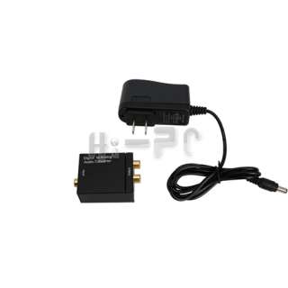 Digital Coaxial Input to Analog L/R Output Audio Converter Adapter Box 
