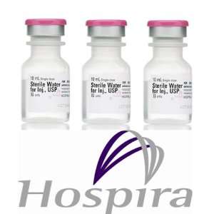  3 Bottles Hospira Sterile Water for Injection, 10ml Each 