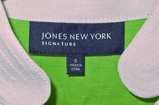 JONES NEW YORK SIGNATURE WOMAN GREEN LINEN BLOUSE NWT  