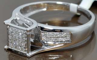 DIAMOND ENGAGEMENT RING PROMISE RING 10K WHITE GOLD 0.16CT SQUARE 