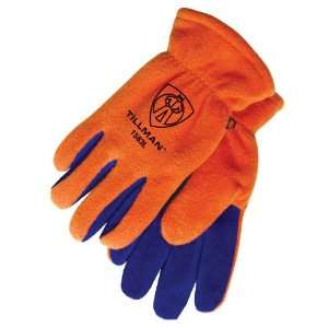  Polar Gloves Work Orange NEW Work Fleece Leather LG