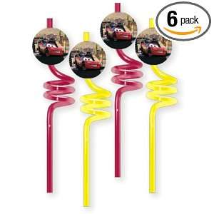  Disneys CARS Crazy Straws, 4 Count Packages (Pack of 6 