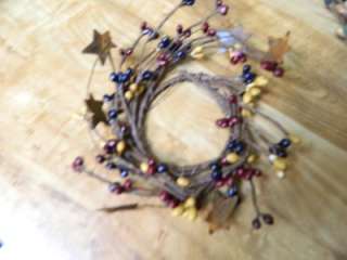 TWO Colonial Mix Pip Berry 6 Candle Wreath Rings  