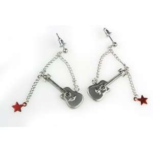  Notables Jewelry Guitar and Stars Earrings   Silver 