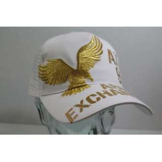 Armani Exchange A/X Hat Cap White Gold Eagle Logo Hat 100% Authentic 