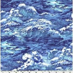  45 Wide Crashing Waves Blue Fabric By The Yard Arts 