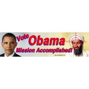  Obama   Mission Accomplished! Pro Obama Mini Sticker (With Osama Bin 