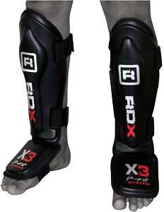 RDX Gel Shin Instep Foot Pad MMA UFC Leg Kick Guard L  