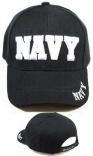 US NAVY LOGO BLACK 3D ADJUSTABLE BASEBALL HAT CAP  
