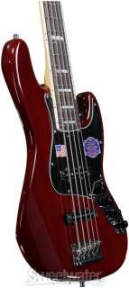 Fender American Deluxe Jazz Bass V (Wine Transparent)  