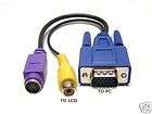 Male VGA to Female RCA/S Video Adapter Cable