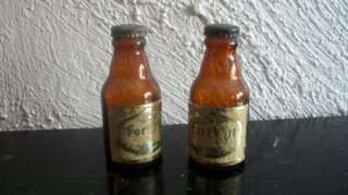 Small Glass Fort Pitt Beer Bottle Shakers Metal Lid  