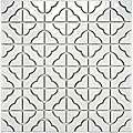 SomerTile Castle White Porcelain Mosaic Tile (Pack of 10)