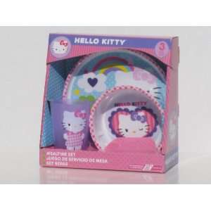   Piece Hello Kitty Mealtime Dinner Set Plate Cup & Bowl: Toys & Games