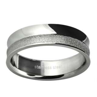 Stainless Steel Womens Polished and Diamond cut Wedding style Band 