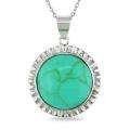 Sterling Silver Round cut Turquoise Necklace MSRP $99.99 