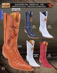 Los Altos 6X Toe Alligator Tail Print Mens Western Cowboy Boot Diff 
