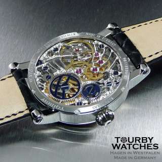 Tourby Art Deco Skeleton   genuine ETA Unitas 6498  1  