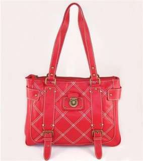 Sale Genuine Red Quilted Leather Handbag Tote New  