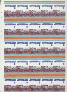 TRAINS ST VINCENT 40 Colour Proofs MNH Sheets of 50  