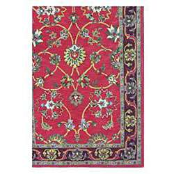 Hand tufted Cherry Red Wool Rug (8 x 11)  