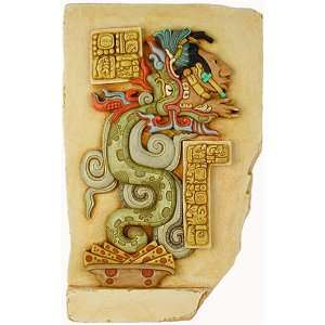  Large Maya Vision Serpent   Color Detailed Wall Plaque 